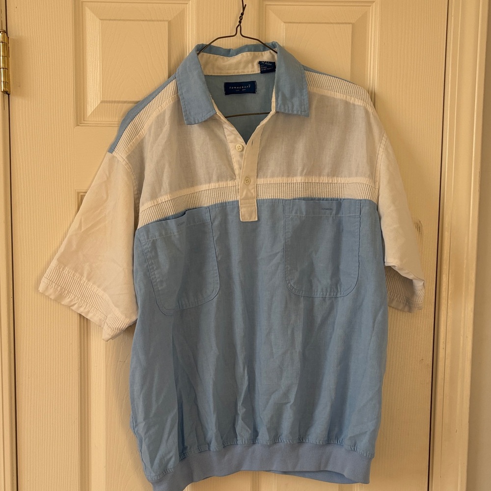 Towncraft Blue and Cream Polo Shirt